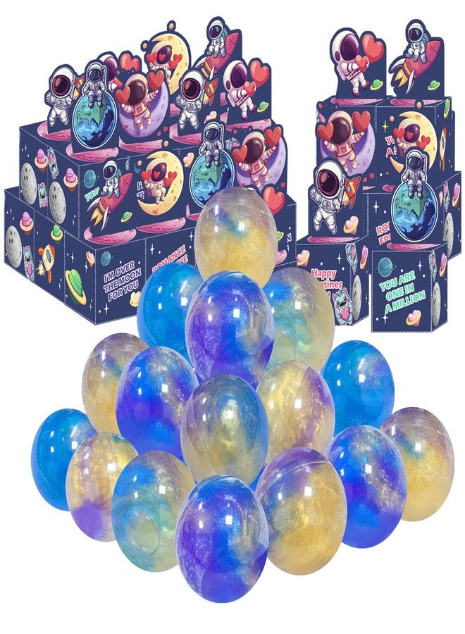 Holydeck 24 Pack Valentines Day Gifts for Kids, Galaxy Slime with Greeting Card Box Stress Relief Slime Toy for Kids Girls Boys Valentines Party Favors Valentine's Day Classroom Exchange Prizes Gift Set - Image 1